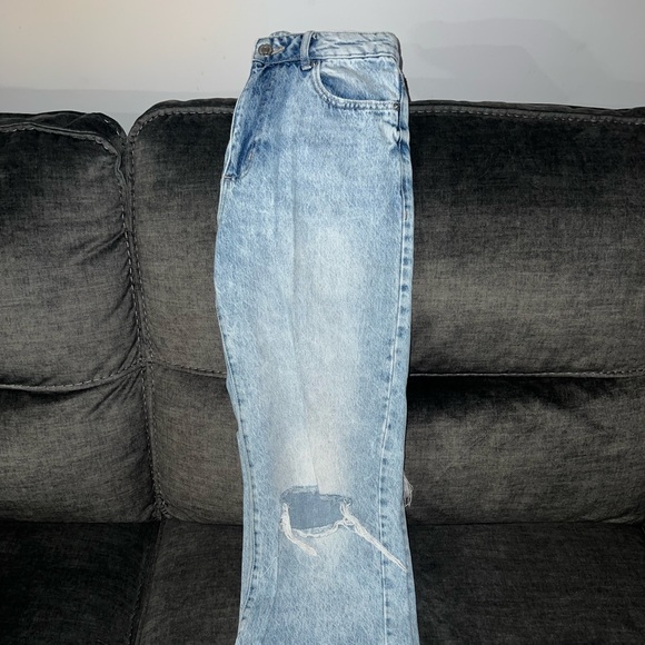 Garage Wide Leg Distressed Jean - Picture 2 of 4